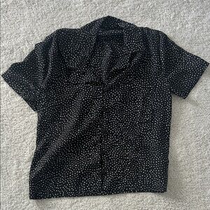 Black Polka Dot Button Up Shirt